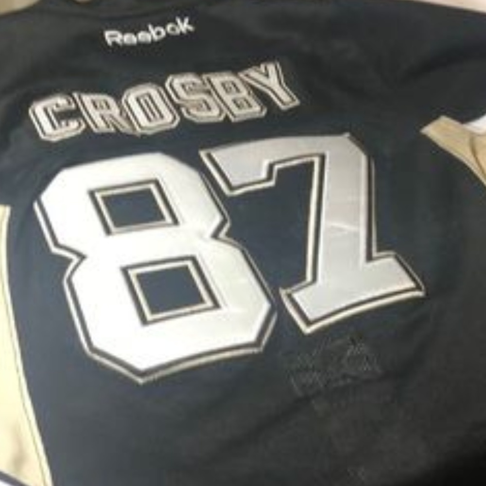 Crosby 87 Pittsburgh Penguins black retro jersey